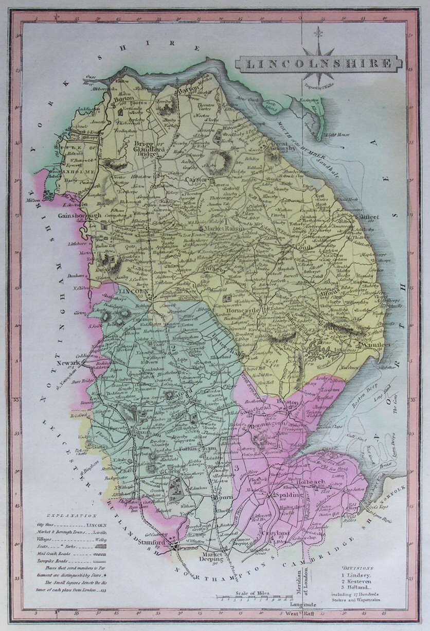 Map of Lincolnshire - Wallis